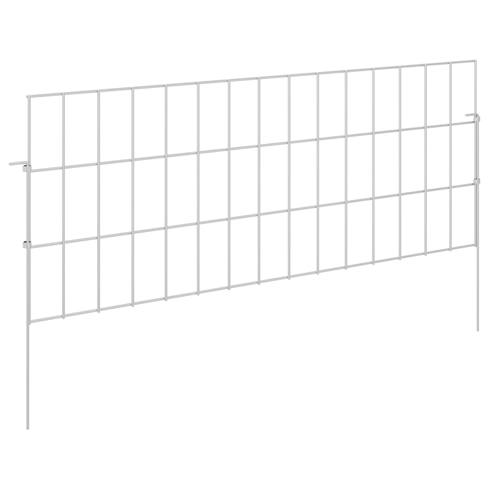 Gartenzaun mit Pfählen 12 pcs 35 x 30 cm Mesh Verzinkter Stahl