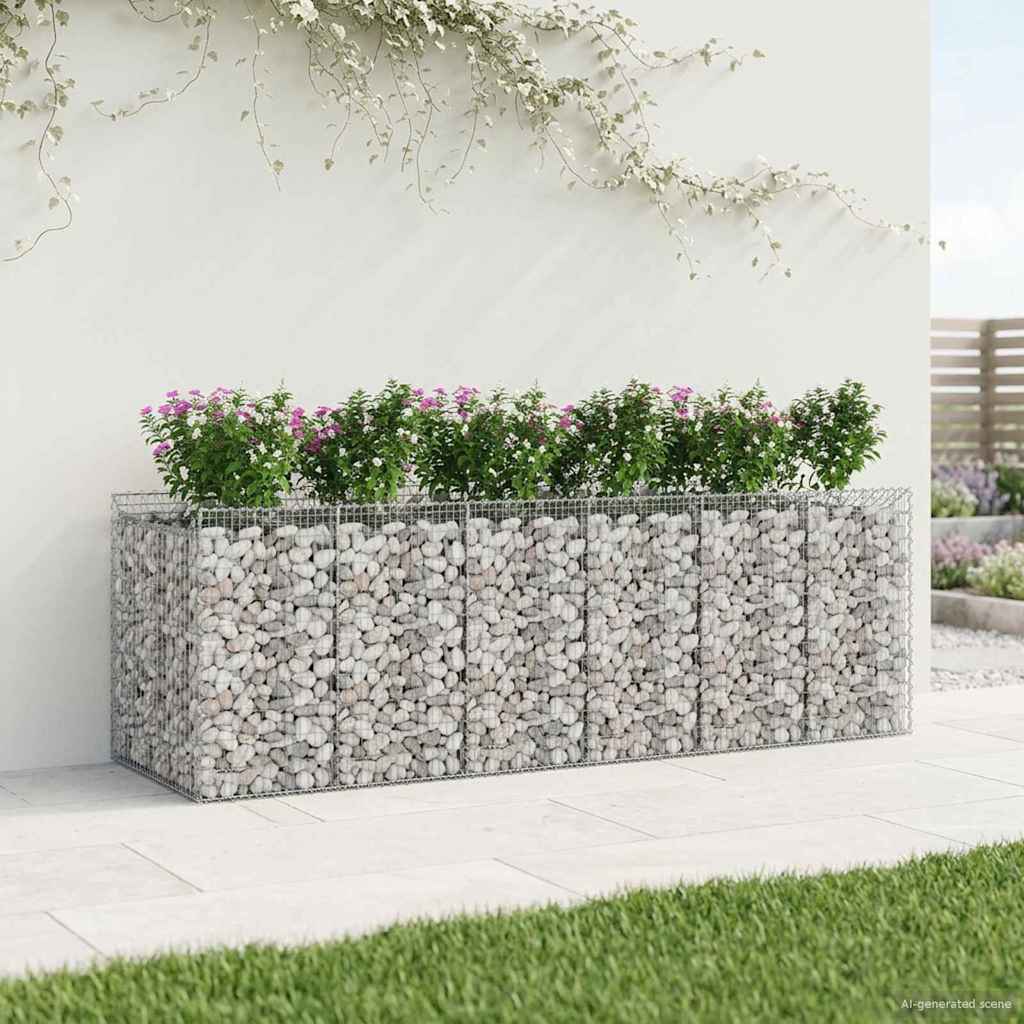 Gabionen-Hochbeet 2 pcs Silber