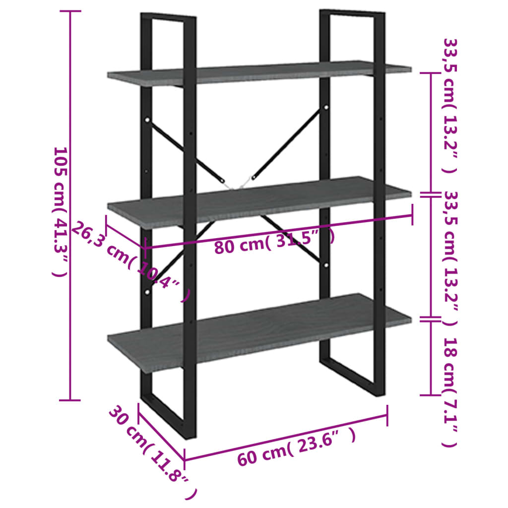 Bücherregal Weiß 80x30x105 cm Holzwerkstoff