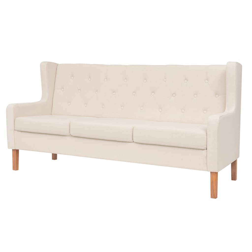2-Sitzer Sofa Stoff Cremeweiß