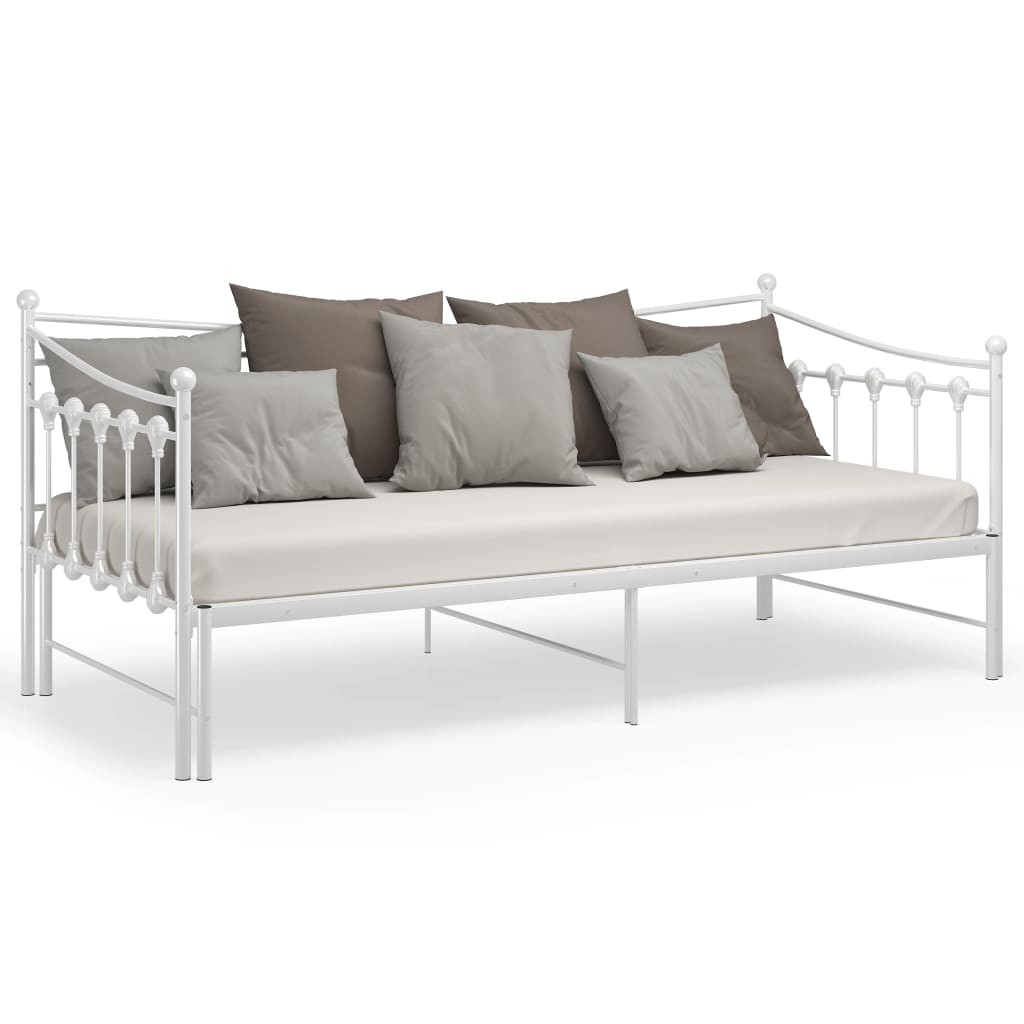 Ausziehsofa Bettgestell Schwarz Metall 90x200 cm