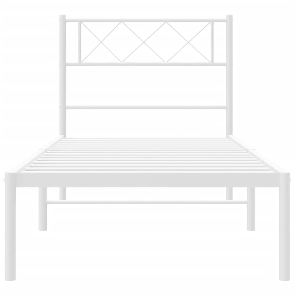 Bettgestell mit Kopfteil Metall Schwarz 100x190 cm