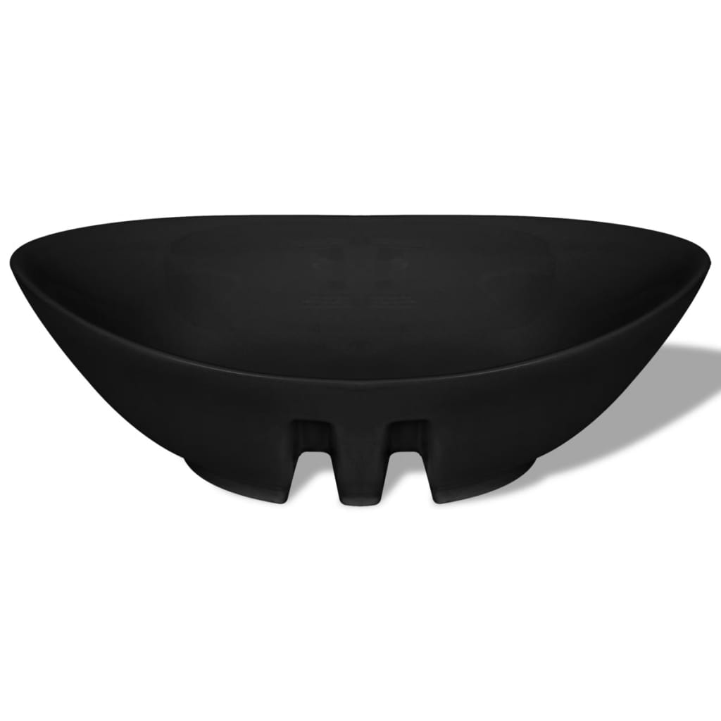 Keramik Waschbecken Keramikspülen Überlauf Oval 59 x 38,5 cm