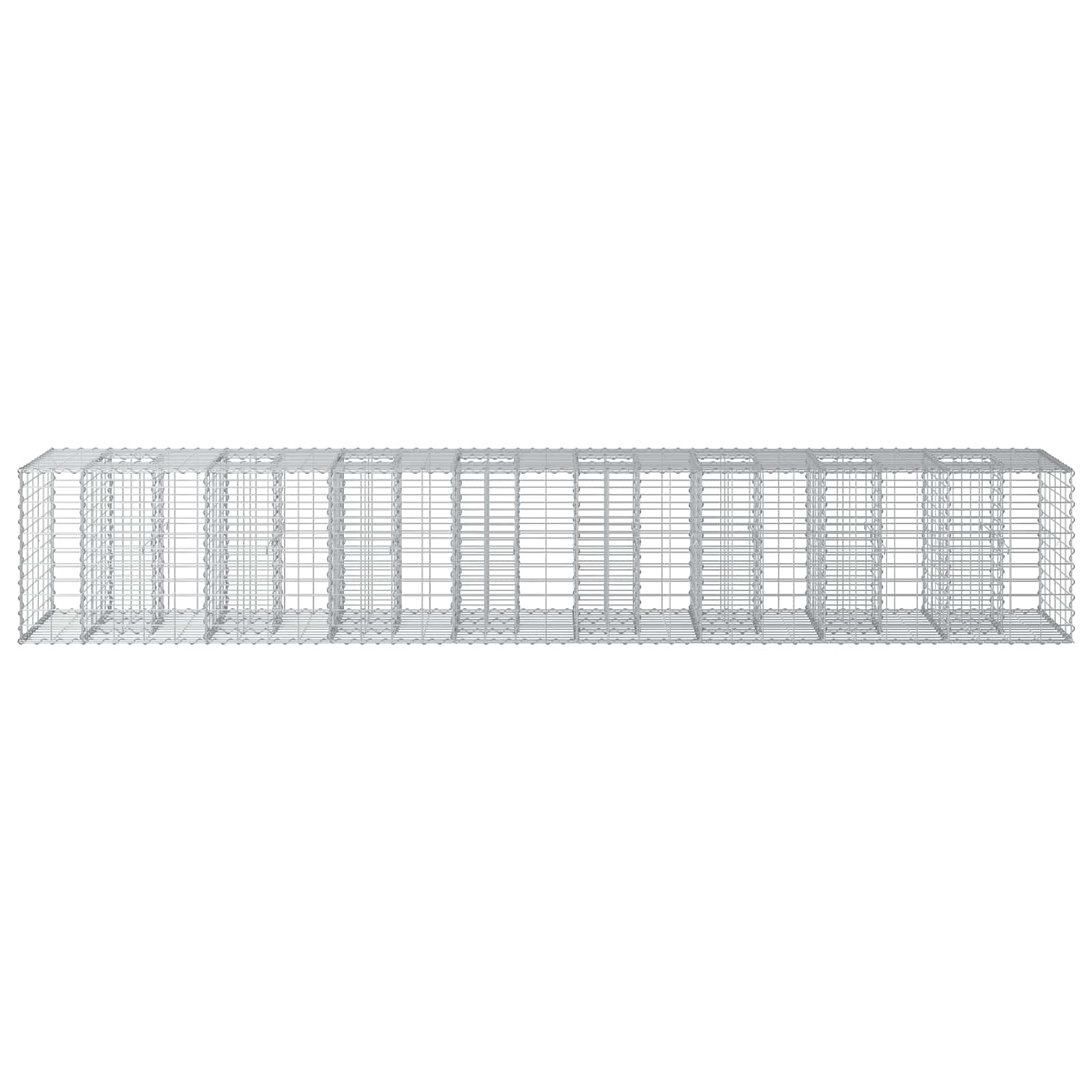 Gabionen Hochbeet 2 pcs Silber 260 x 60 x 55 cm