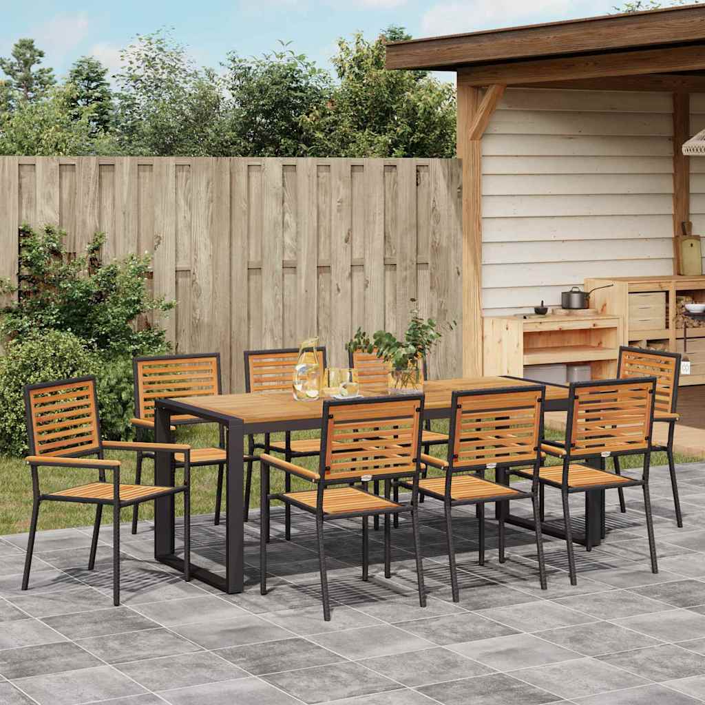 Garten Essgruppe 5 pcs Schwarz und Braun Poly-Rattan