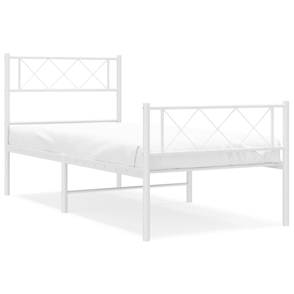 Bettgestell mit Kopfteil Metall Schwarz 100x190 cm