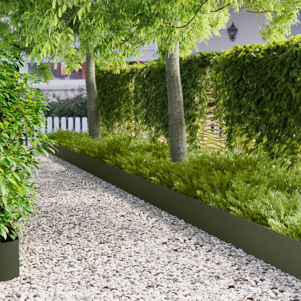 Raseneinfassung 10 pcs 100 x 12 cm Stahl Anthrazit