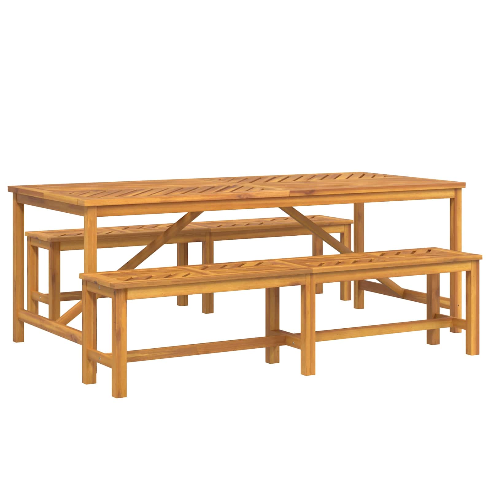 Garten Essgruppe 3 Stk. Braun Massivholz Akazie