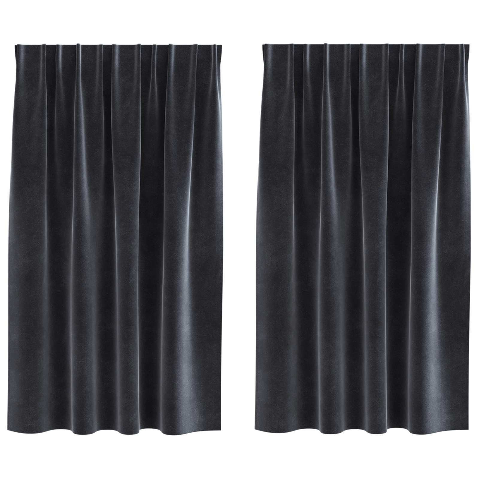 Verdunkelungsvorhänge 2 pcs Schwarz 140 x 140 cm Samt