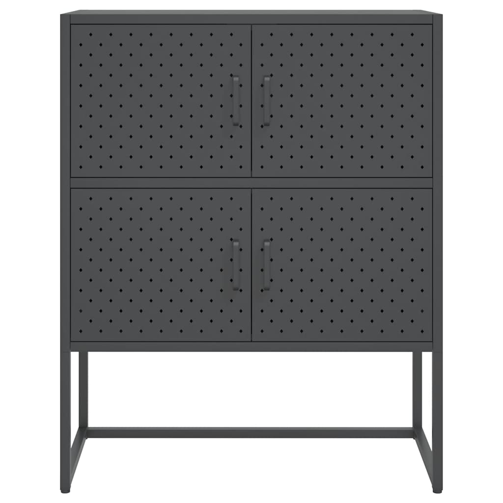 Highboard Schwarz 80x35x135 cm Stahl