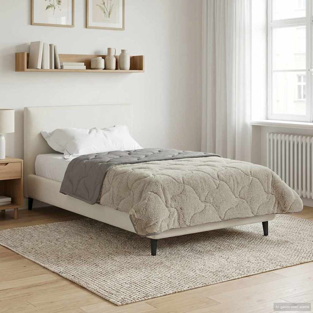 Sommerdecke Anthrazit 135 x 200 cm Mikrofaser und Teddy-Fleece
