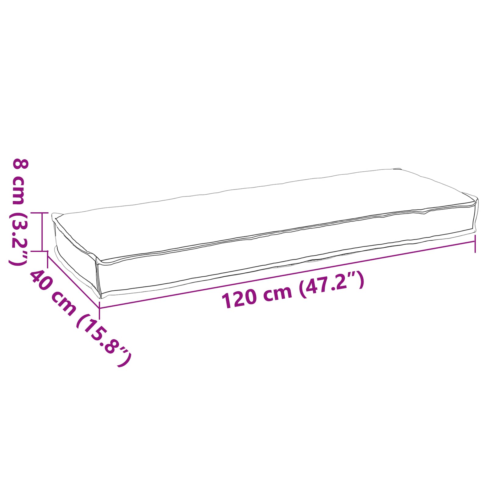 Palettenkissenset 2 pcs Anthrazit 120 x 40 x 8 cm Oxford-Stoff