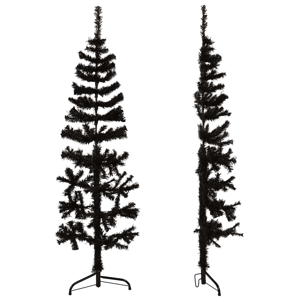 Künstlicher Halb-Weihnachtsbaum mit Ständer Schlank Weiß 180 cm