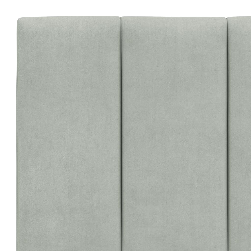 Bett mit Matratze "Hanko" Hellgrau 80x200 cm Samt