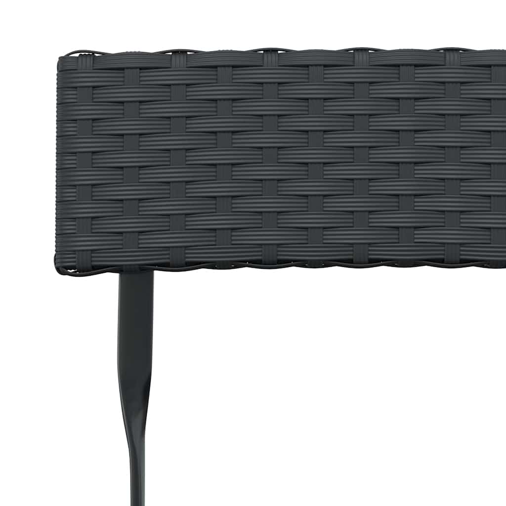 Bistrostühle 4 Stk. Klappbar Schwarz Poly Rattan und Stahl