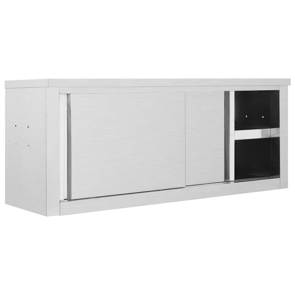 Wandhängeschrank mit Schiebetüren 150×40×50 cm Edelstahl