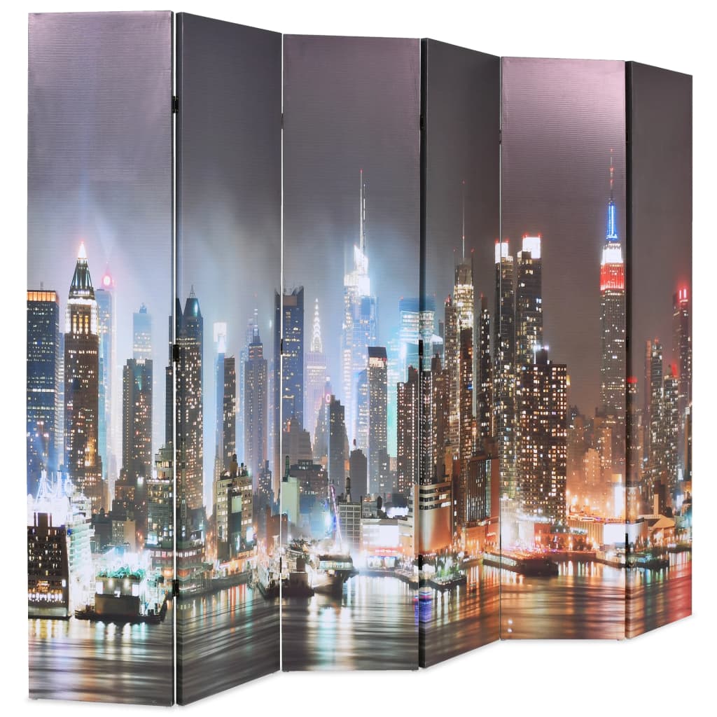 Raumteiler klappbar 120 x 170 cm New York bei Nacht
