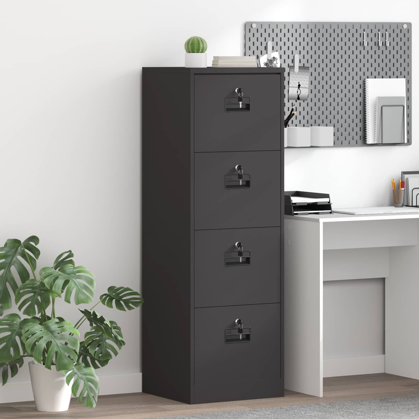 Aktenschrank 2 pcs Schwarz 44 x 50 x 139 cm Kaltgewalzter Stahl