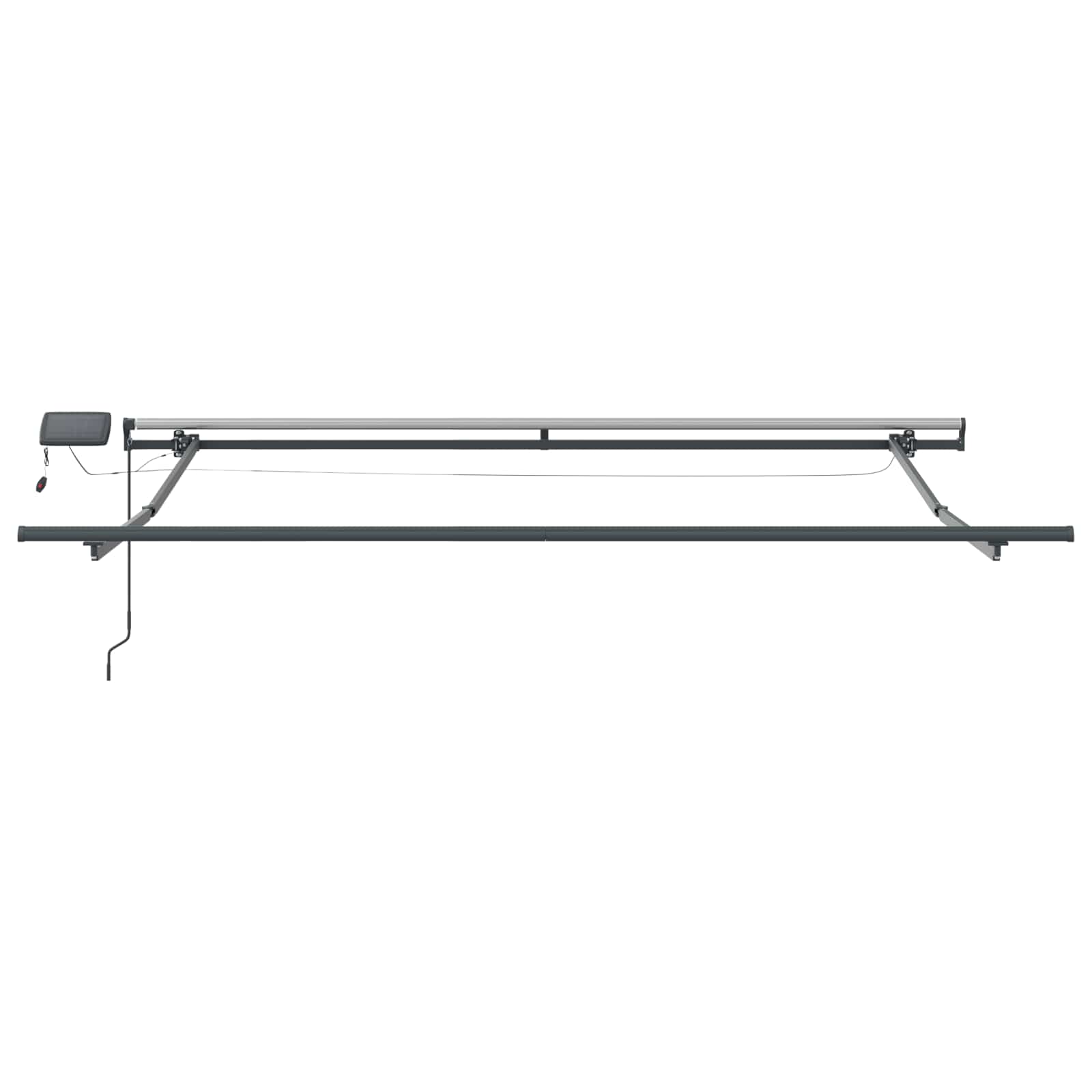Markise Manuell Einziehbar mit LED 300x250 cm Blau und Weiß