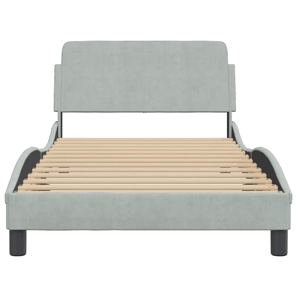 Bettgestell "Dover" Hellgrau 100x190 cm Samt