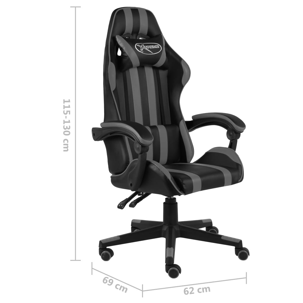 Gaming-Stuhl Schwarz und Blau Kunstleder
