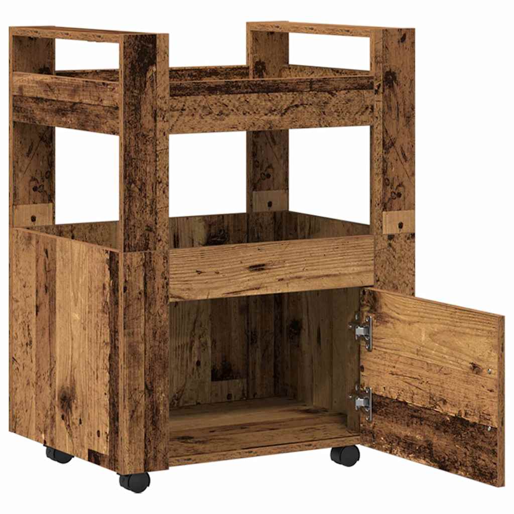 Küchenwagen Weiß 60x45x80 cm Holzwerkstoff