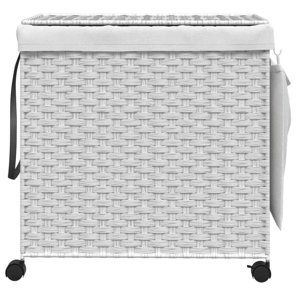 Wäschekorb mit Rollen 60x35x60,5 cm Rattan