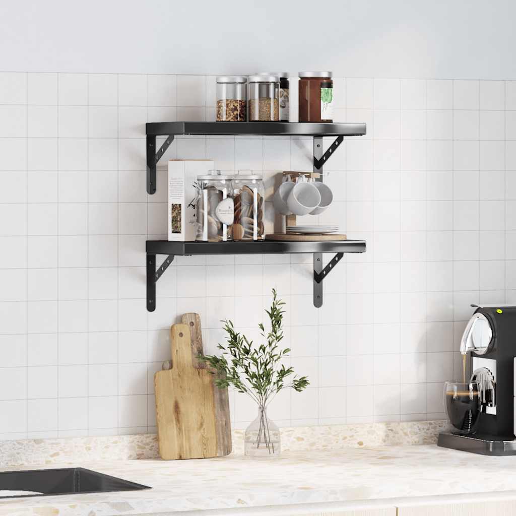 Wandregale 2 Stk. 100x40 cm Silbern Edelstahl
