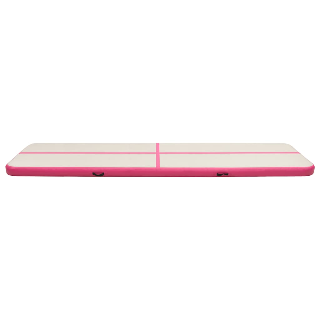 Aufblasbare Gymnastikmatte mit Pumpe 300×100×10 cm PVC Rosa