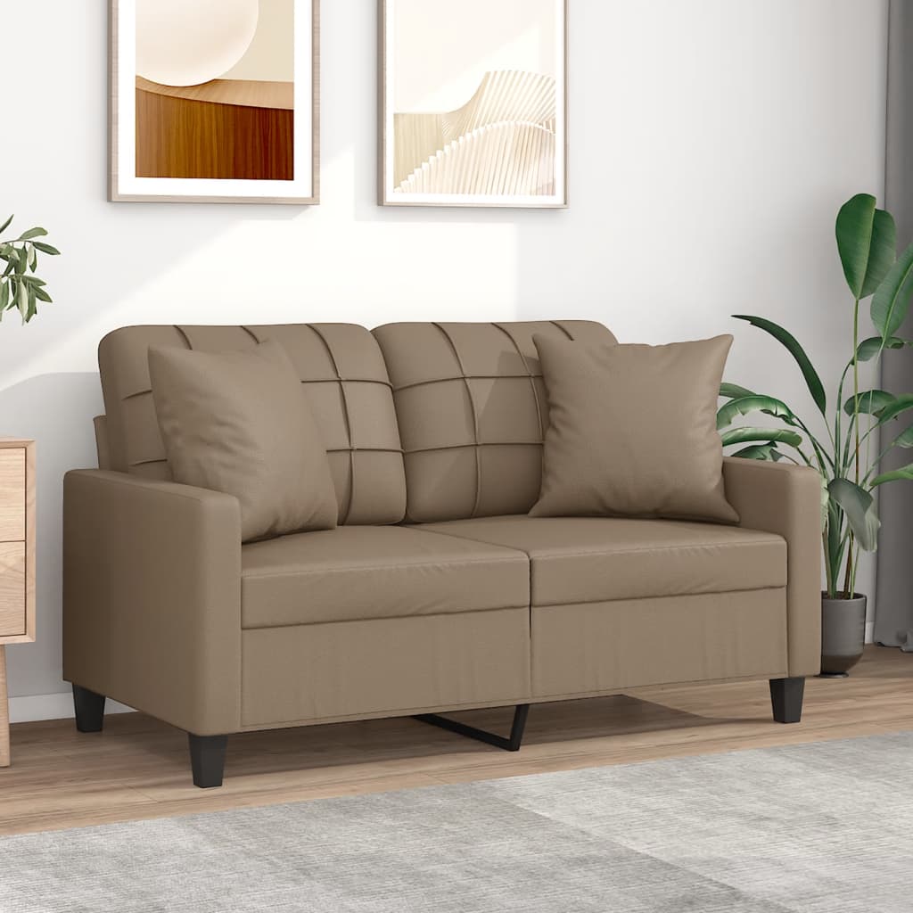 3-Sitzer-Sofa mit Zierkissen Schwarz 180 cm Kunstleder