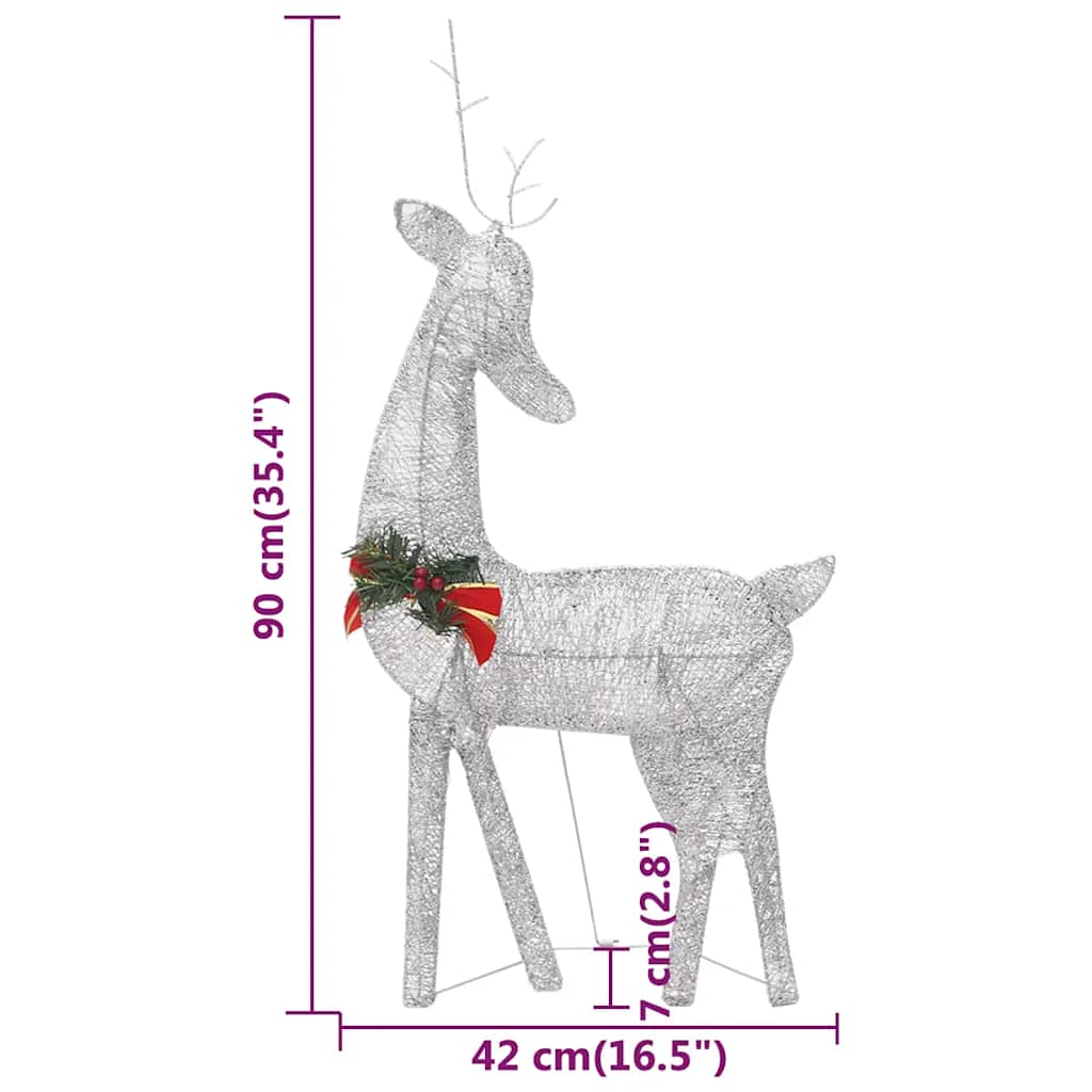 Weihnachtsdeko LED Rentiere 270x7x90 cm Golden Warmweiß