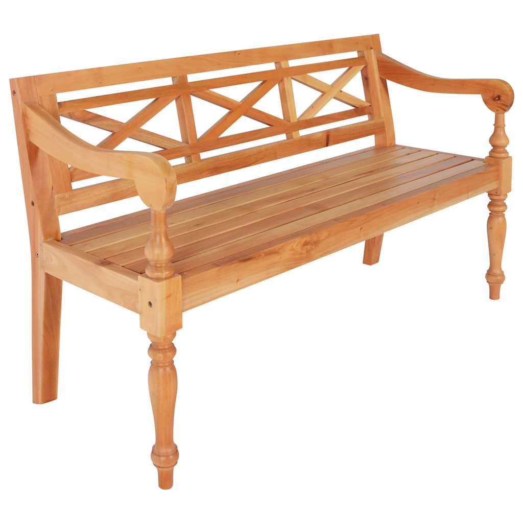 Batavia-Sitzbank 98 cm Mahagoni Massivholz Weiß