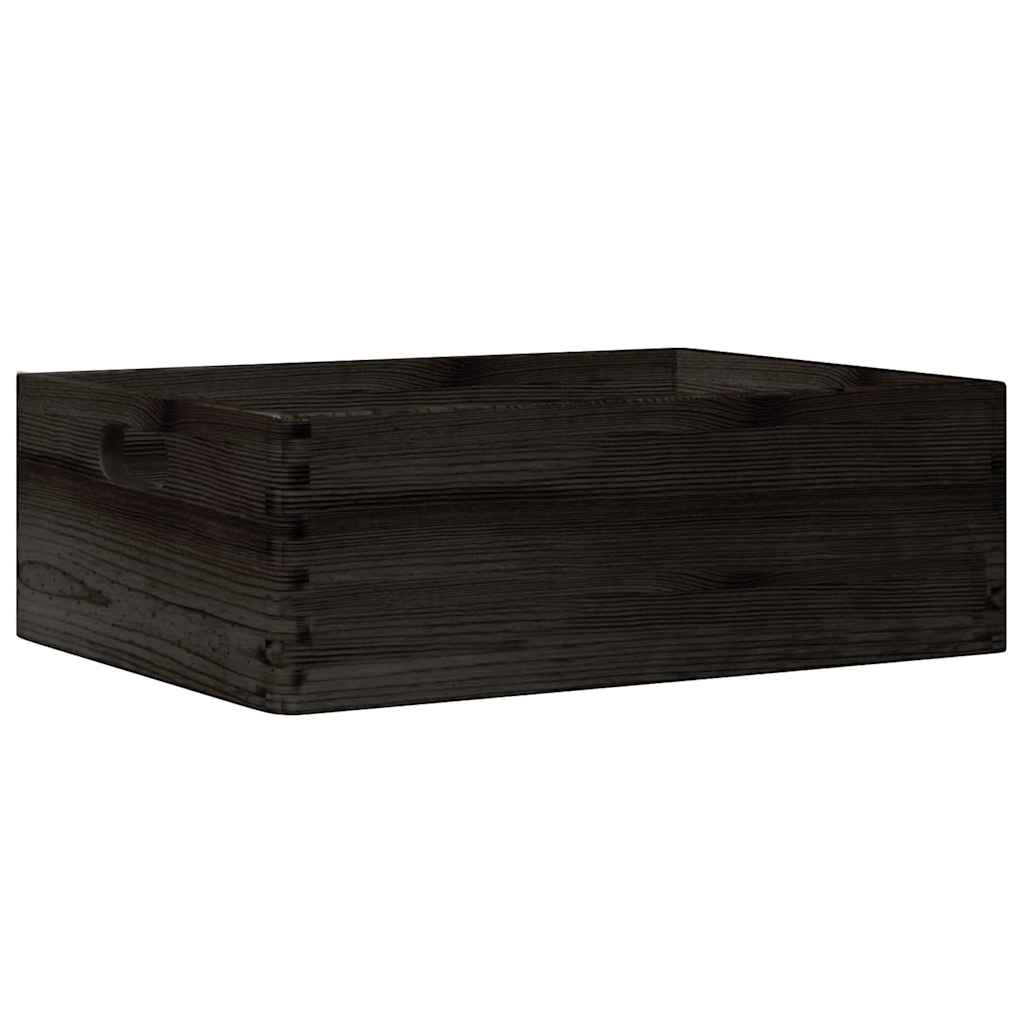 Holzkiste mit Deckel 40x30x13 cm Massivholz Kiefer
