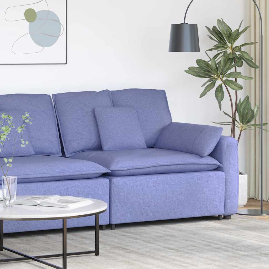 Modulares Sofa Endmodul mit Armlehne Kissen Hellgrau 100 cm