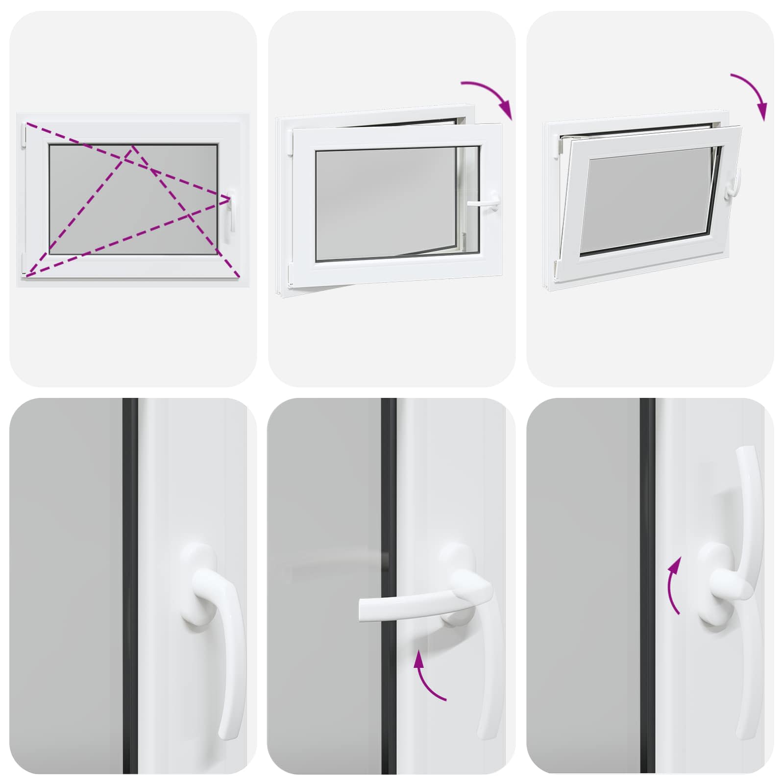 Kellerfenster RISOR 50 x 50 cm PVC und Glas Weiß