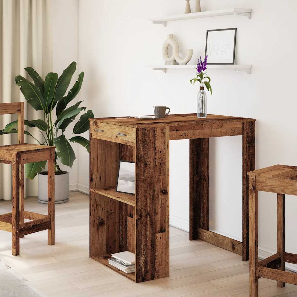 Bartisch Weiß 102x70x103,5 cm Holzwerkstoff