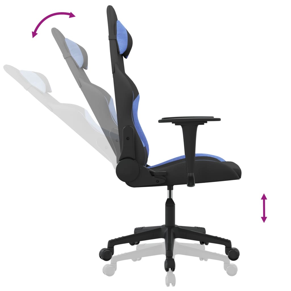Gaming-Stuhl mit Massagefunktion Schwarz und Creme Stoff