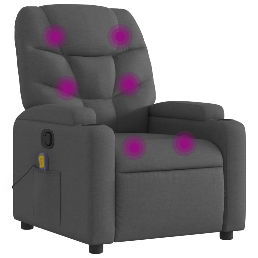 Massage-Relaxsessel, hellgrauer Stoff