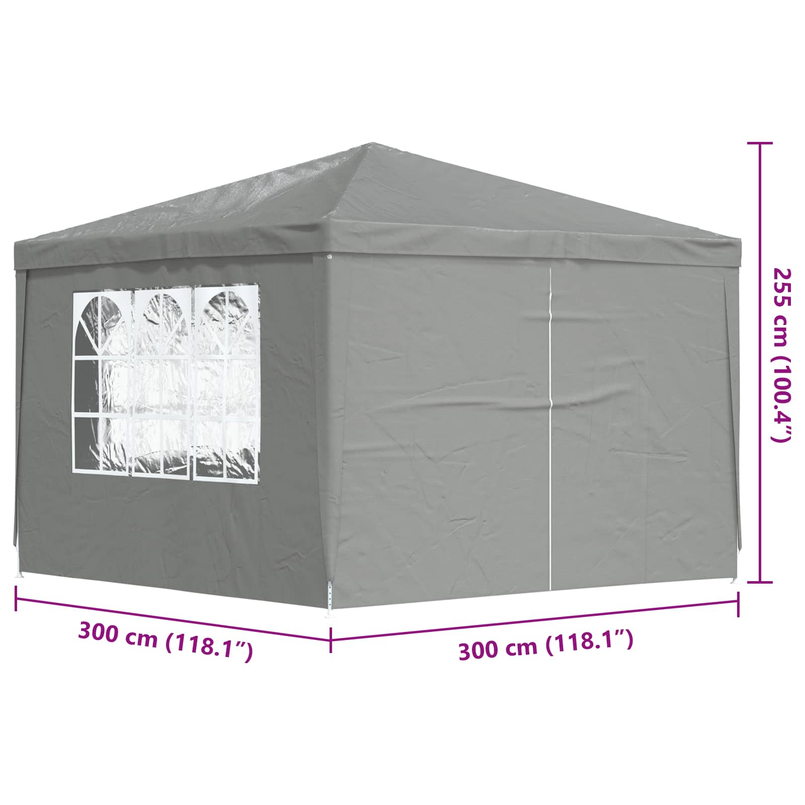 Party-Zelt 400 x 300 x 255 cm Rot PE und Stahl