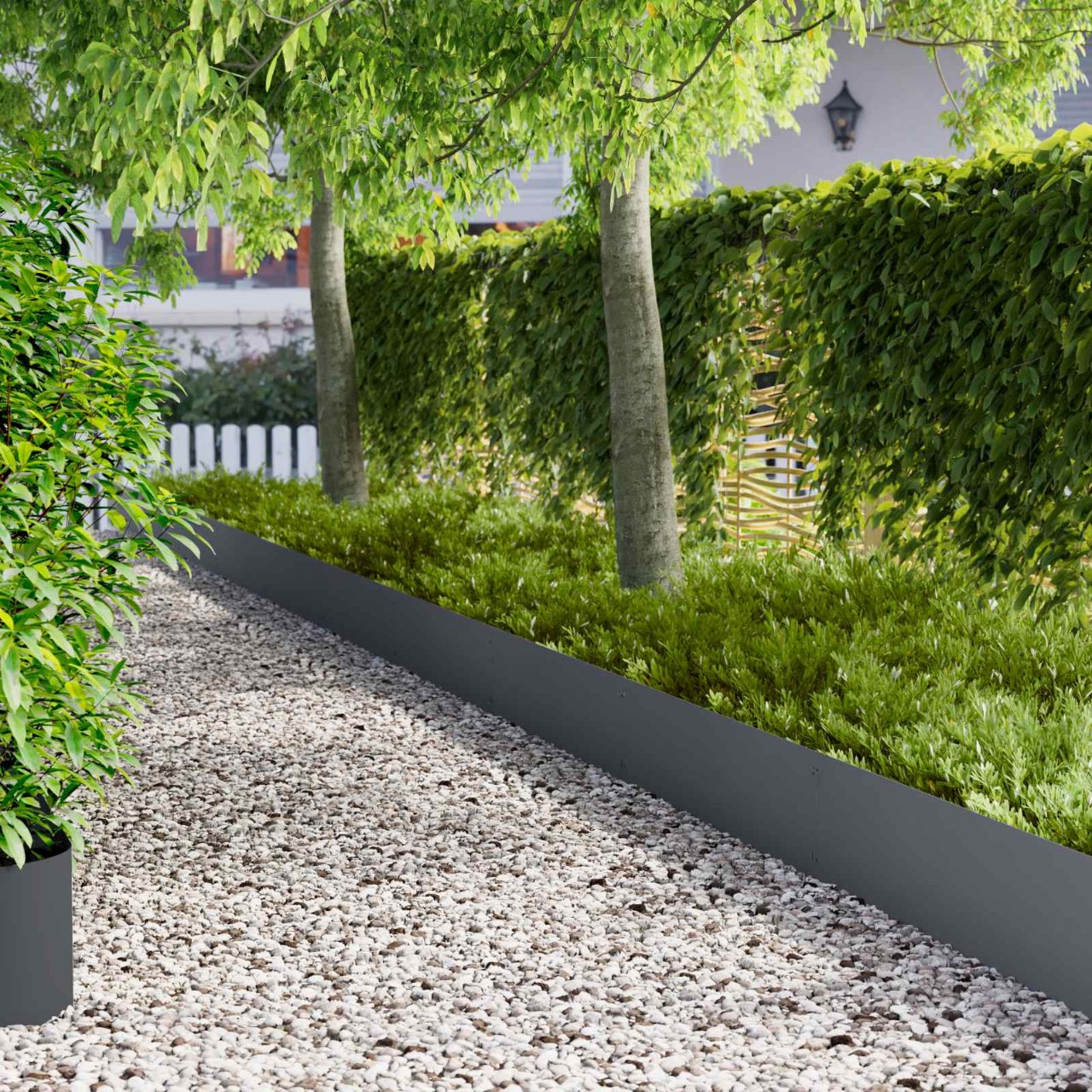 Raseneinfassung 10 pcs Länge Höhe 103 x 15 cm Stahl Schwarz