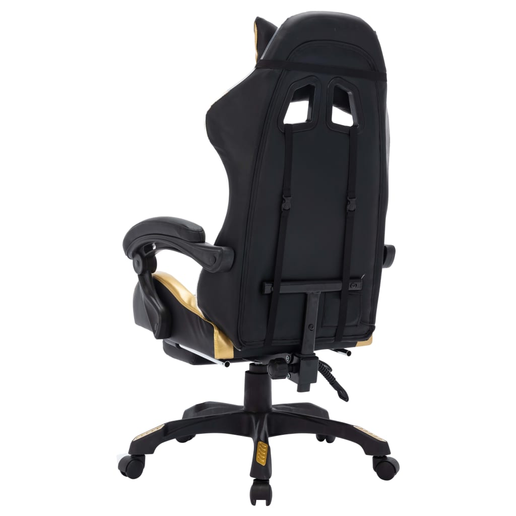 Gaming-Stuhl mit RGB LED-Leuchten Blau und Schwarz Kunstleder