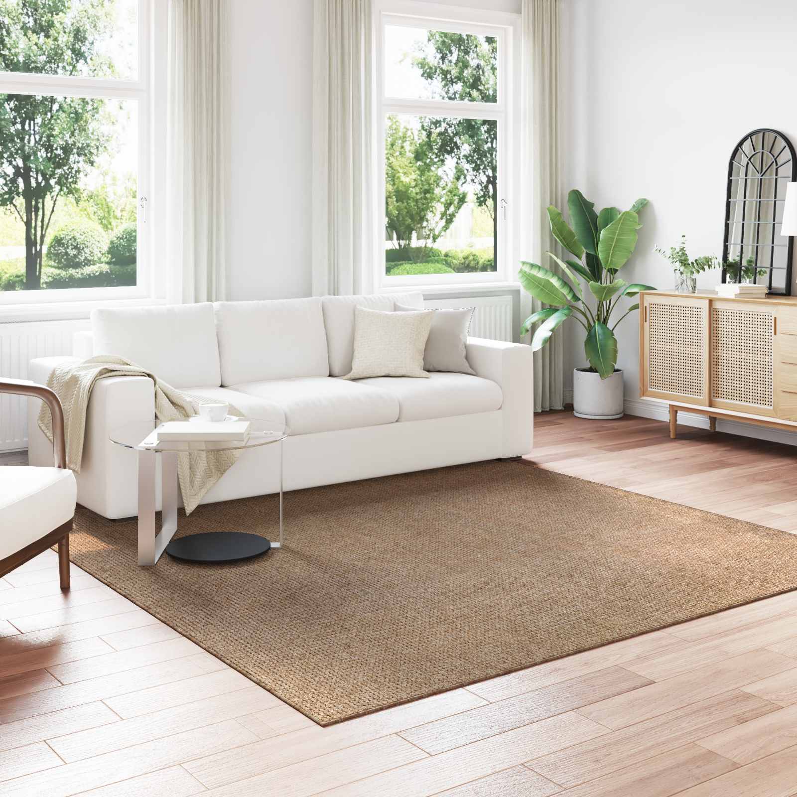 Bereichsteppiche Rechtwinklig AGIRA Natur 150 x 80 cm Polyester