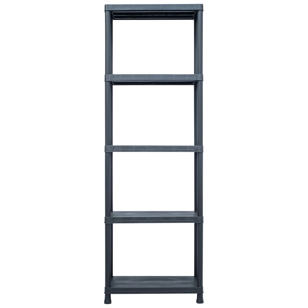 Lagerregale 2 Stk. Schwarz 60 x 30 x 138 cm Kunststoff