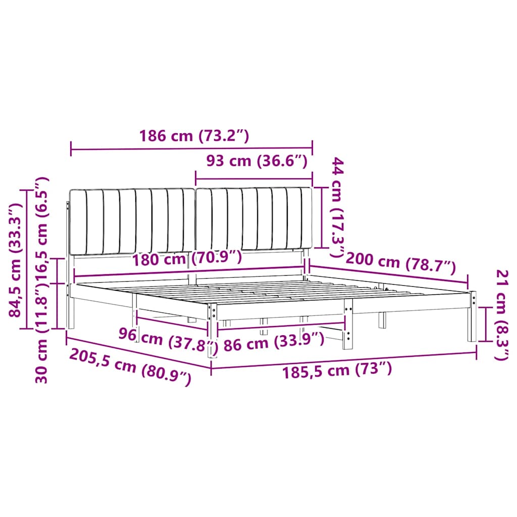 Bettgestell mit gepolstertem Kopfteil Hellgrau 200 x 200 cm