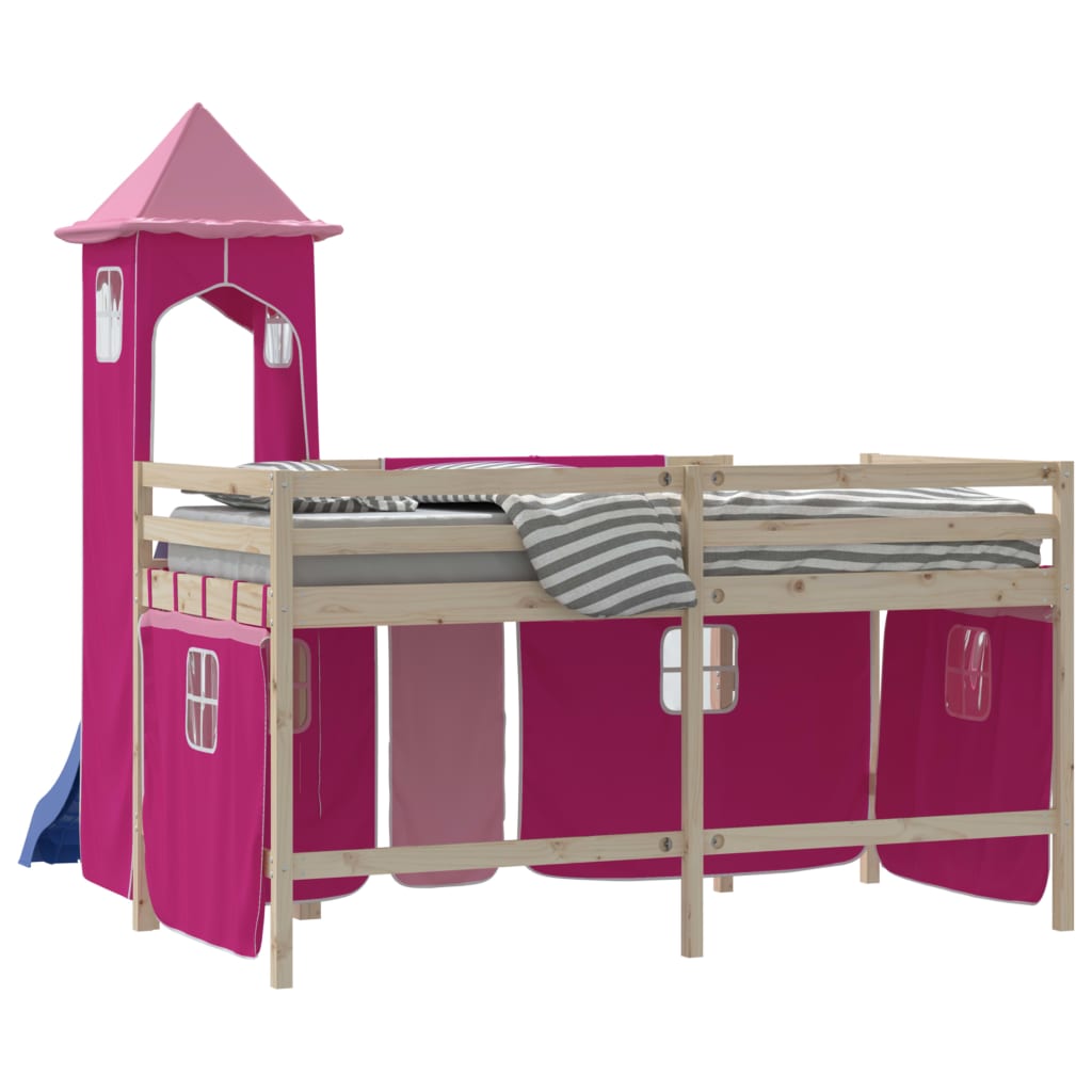 Vorhänge für Hochbett mit Turm Weiß und Schwarz Polyester