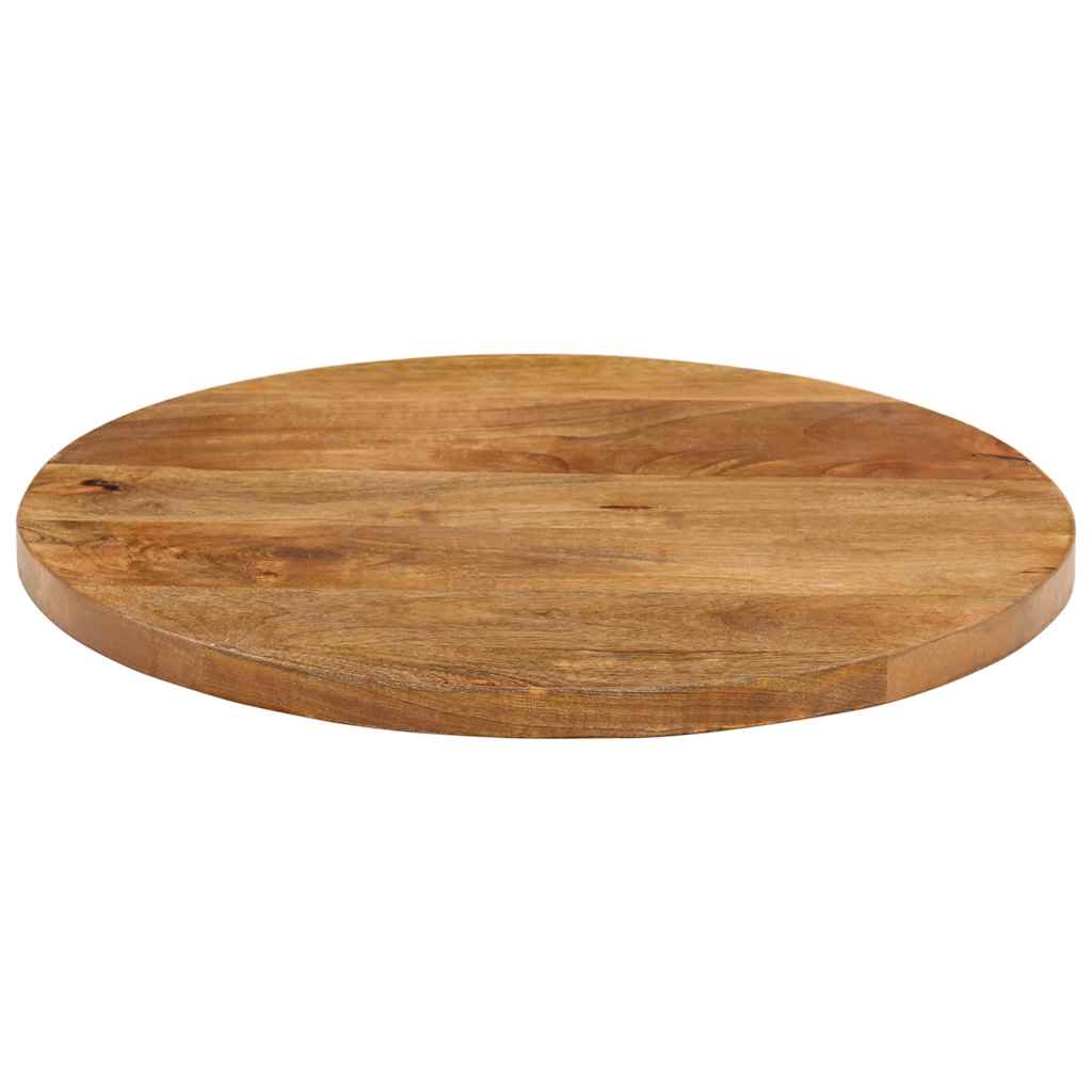Tischplatte Ø 40x2,5 cm Rund Raues Massives Mangoholz