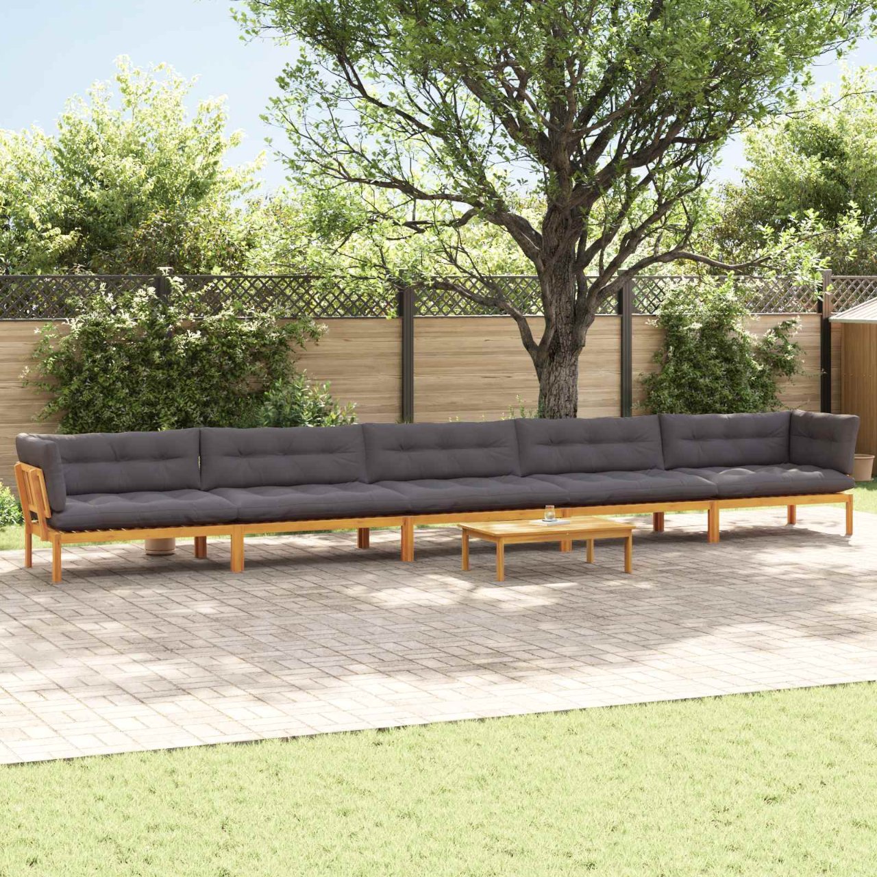 3-tlg. Garten-Sofagarnitur aus Paletten Massivholz Akazie