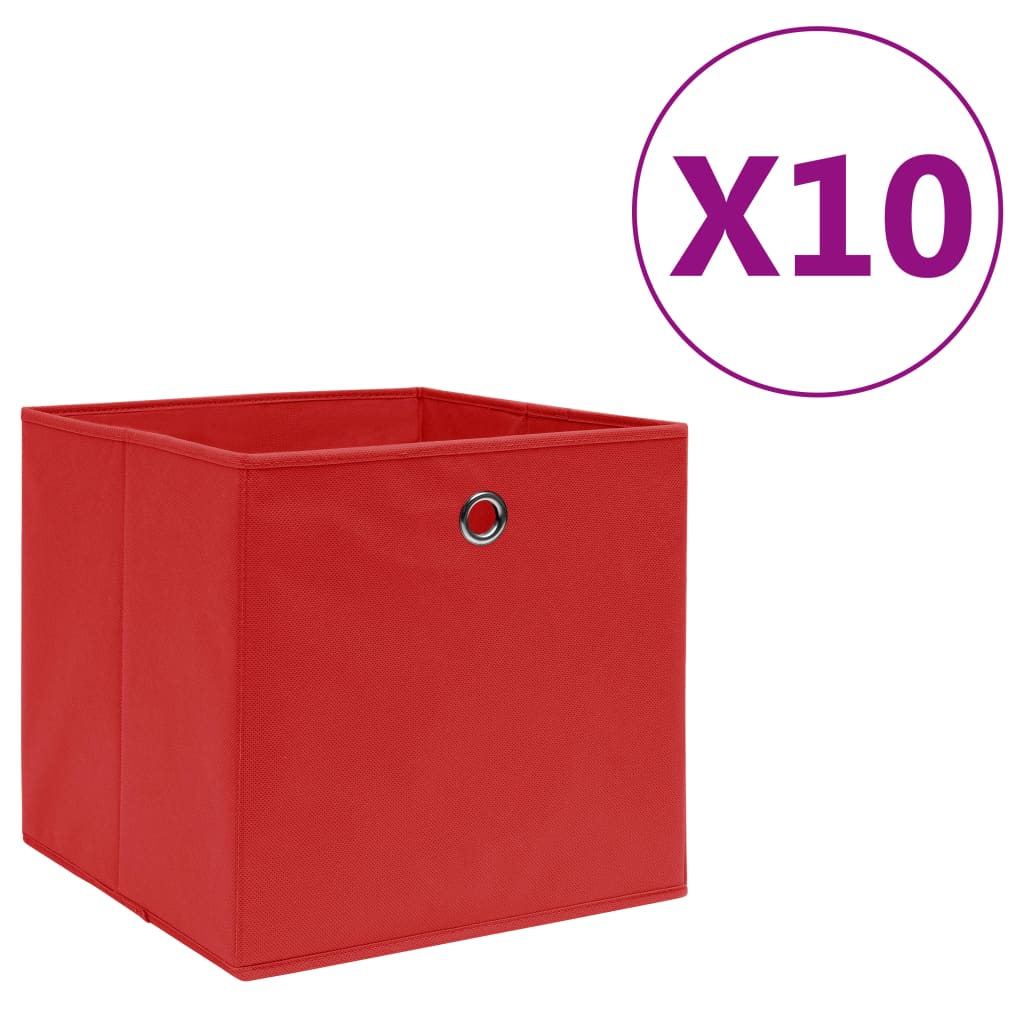 Aufbewahrungsboxen mit Deckeln 10 Stk. 28x28x28 cm Schwarz