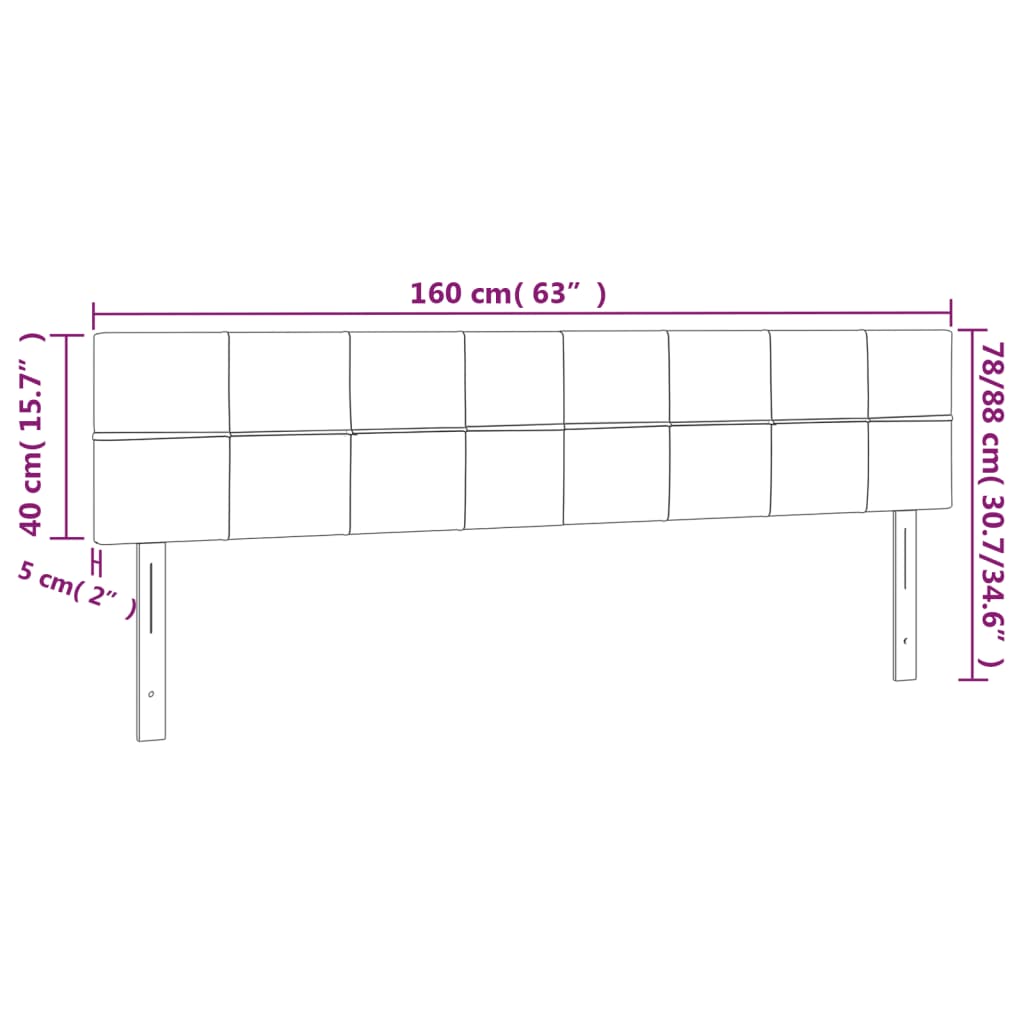 Kopfteil Hellgrau 80x5x118/128 cm Samt