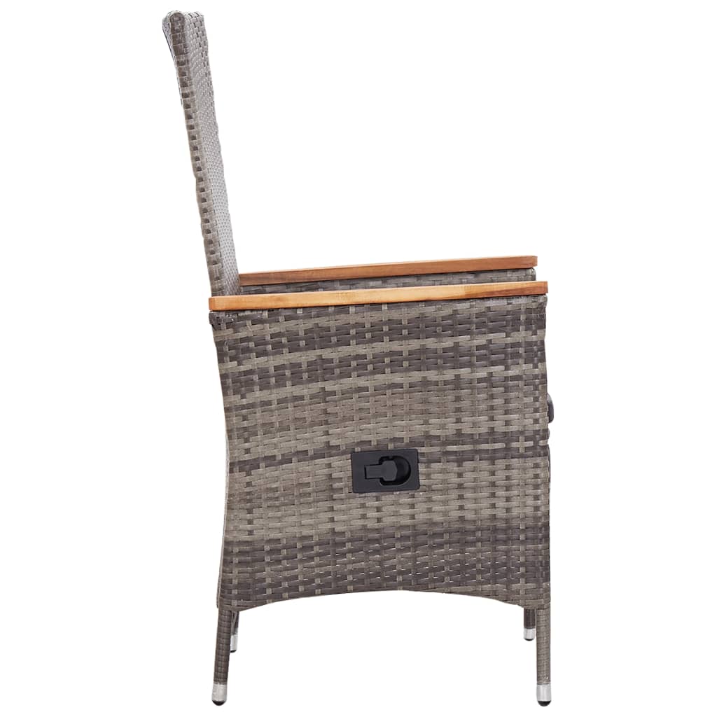 Garten-Liegestühle 2 Stk. mit Auflagen Poly Rattan Schwarz
